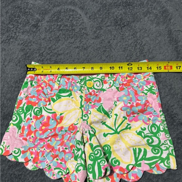 Lilly Pulitzer Pink and Green Floral High Waist Shorts - Picture 7 of 11